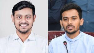 প্রথম সমাচার Prothom Somachar জাতীয় নাগরিক পার্টির ঢাকা উত্তর ও দক্ষিণ সিটি কর্পোরেশন নির্বাচনে মেয়র প্রার্থী ঘোষণা করছেন দলের আহ্বায়ক নাহিদ ইসলাম, পাশে উপস্থিত প্রার্থীরা।