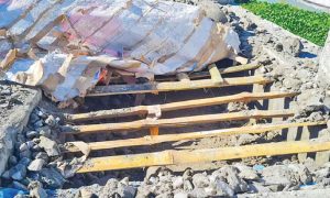 প্রথম সমাচার Prothom Somachar টাঙ্গাইল ও নোয়াখালীতে সেতু নির্মাণে রডের বদলে বাঁশ ব্যবহারের অভিযোগে এলজিইডির কর্মকর্তা বরখাস্ত, নির্মাণাধীন সেতুর ফুটপাত বা স্ল্যাবের ছবি।